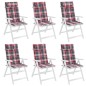 vidaXL Cojines de silla respaldo alto 6 uds tela Oxford a cuadros rojo vidaXL Cojines de silla respaldo alto 6 uds tela Oxford a cuadros rojo
