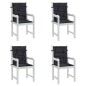 vidaXL Cojines para silla con respaldo bajo 4 uds tela a cuadros negro vidaXL Cojines para silla con respaldo bajo 4 uds tela a cuadros negro