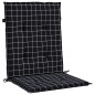 vidaXL Cojines para silla con respaldo bajo 4 uds tela a cuadros negro vidaXL Cojines para silla con respaldo bajo 4 uds tela a cuadros negro