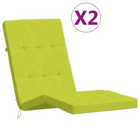 vidaXL Cojines para tumbona 2 uds tela Oxford verde brillo