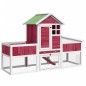vidaXL Conejera de madera maciza de pino roja 170x63x113 cm