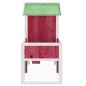 vidaXL Conejera de madera maciza de pino roja 170x63x113 cm