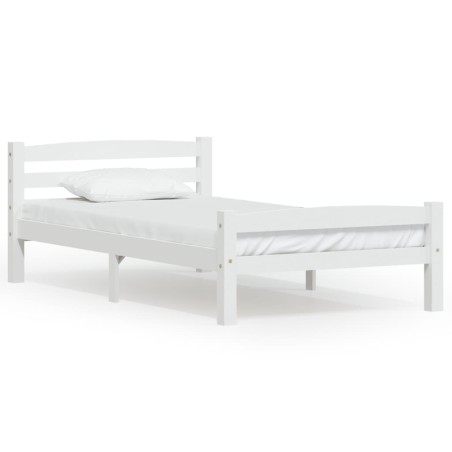 vidaXL Estructura de cama de madera maciza de pino blanca 100x200 cm
