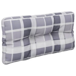 vidaXL Cojín para sofá sofá de palets tela a cuadros gris 80x40x10 cm