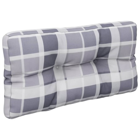 vidaXL Cojín para sofá sofá de palets tela a cuadros gris 80x40x10 cm