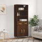 vidaXL Aparador alto madera contrachapada marrón roble 69,5x34x180 cm vidaXL Aparador alto madera contrachapada marrón roble 69,5x34x180 cm