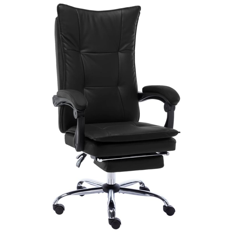 vidaXL Silla de oficina de cuero sintético negra vidaXL Silla de oficina de cuero sintético negra
