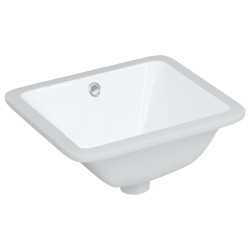 vidaXL Lavabo de baño rectangular cerámica blanco 36,5x32x15,5 cm
