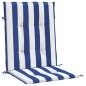 vidaXL Cojines silla de respaldo bajo 6 uds tela a rayas azul y blanco vidaXL Cojines silla de respaldo bajo 6 uds tela a rayas azul y blanco
