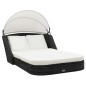 vidaXL Tumbona con dosel ratán sintético negro vidaXL Tumbona con dosel ratán sintético negro