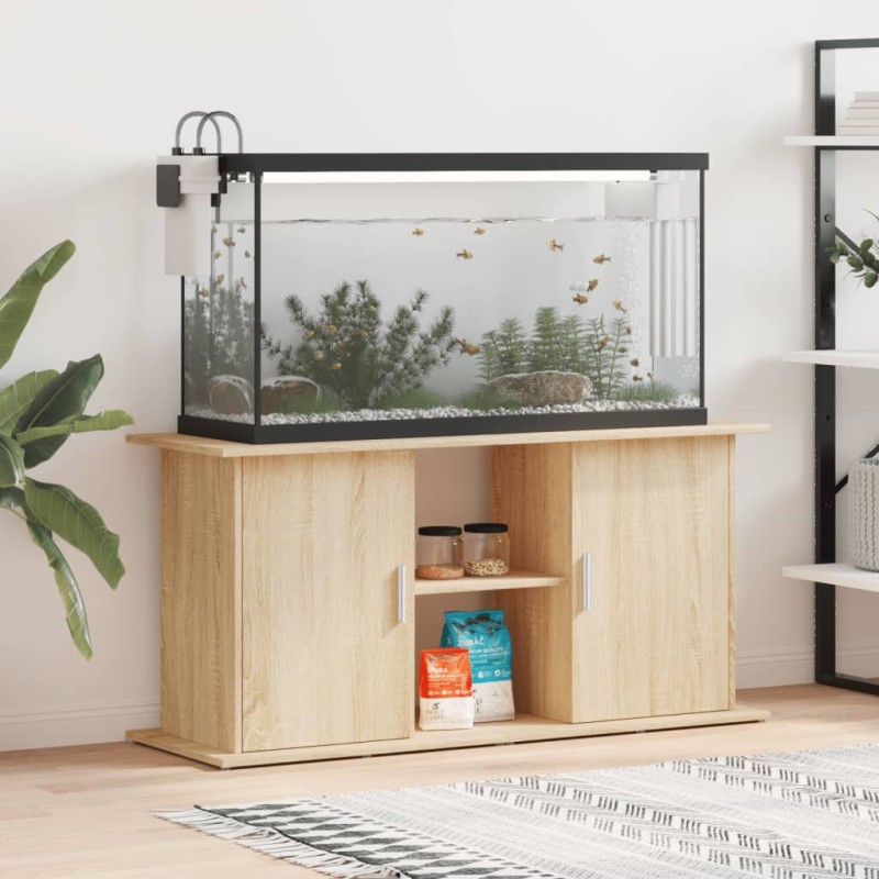 vidaXL Soporte de acuario madera ingeniería roble Sonoma 121x41x58 cm vidaXL Soporte de acuario madera ingeniería roble Sonoma 121x41x58 cm