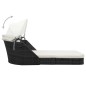 vidaXL Tumbona con dosel ratán sintético negro vidaXL Tumbona con dosel ratán sintético negro