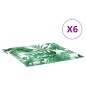 vidaXL Cojines de silla 6 uds tela estampado de hojas 40x40x3 cm