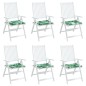vidaXL Cojines de silla 6 uds tela estampado de hojas 40x40x3 cm