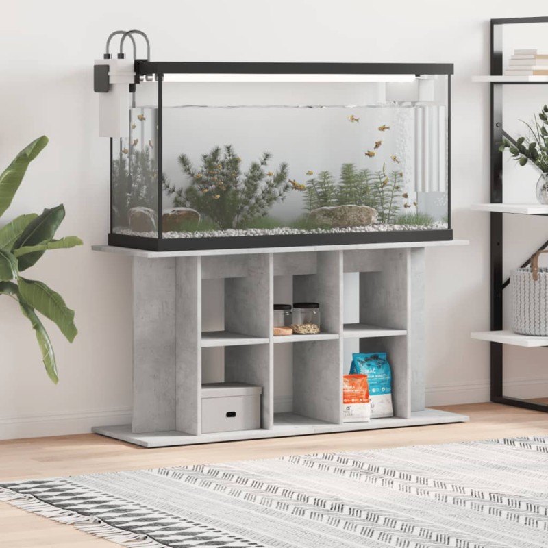vidaXL Soporte de acuario madera ingeniería gris hormigón 120x40x60 cm vidaXL Soporte de acuario madera ingeniería gris hormigón 120x40x60 cm