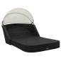 vidaXL Tumbona con dosel ratán sintético negro vidaXL Tumbona con dosel ratán sintético negro