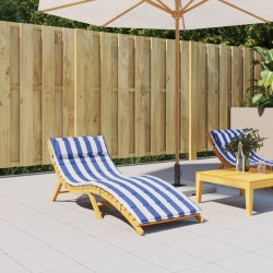 vidaXL Cojín de tumbona tela Oxford a rayas azul y blanco 180x60x3 cm