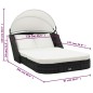 vidaXL Tumbona con dosel ratán sintético negro vidaXL Tumbona con dosel ratán sintético negro
