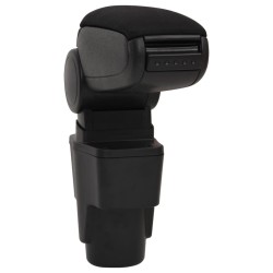 vidaXL Reposabrazos para coche ABS negro 13x34x(36,5-53) cm