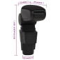 vidaXL Reposabrazos para coche ABS negro 13x34x(36,5-53) cm