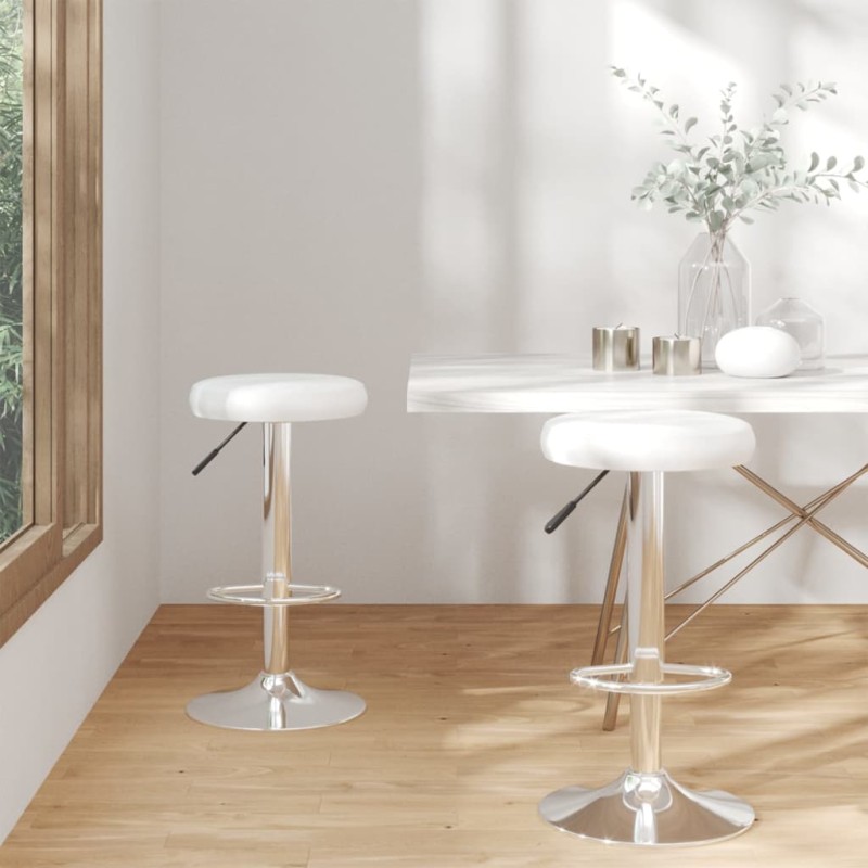 vidaXL Taburetes de cocina 2 unidades cuero sintético blanco vidaXL Taburetes de cocina 2 unidades cuero sintético blanco