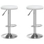 vidaXL Taburetes de cocina 2 unidades cuero sintético blanco vidaXL Taburetes de cocina 2 unidades cuero sintético blanco