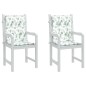 vidaXL Cojines de silla de respaldo bajo 2 uds tela estampado de hojas vidaXL Cojines de silla de respaldo bajo 2 uds tela estampado de hojas