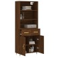 vidaXL Aparador alto madera contrachapada marrón roble 69,5x34x180 cm vidaXL Aparador alto madera contrachapada marrón roble 69,5x34x180 cm