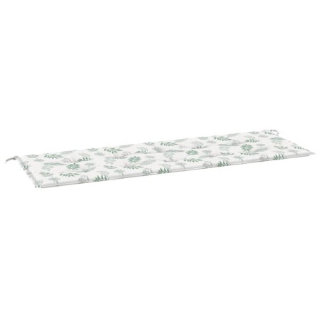 vidaXL Cojín banco de jardín tela Oxford estampado hojas 150x50x3 cm