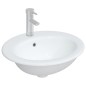 vidaXL Lavabo de baño ovalado cerámica blanco 52x46x20 cm vidaXL Lavabo de baño ovalado cerámica blanco 52x46x20 cm