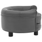 vidaXL Sofá para perros felpa y cuero sintético gris 48x48x32 cm