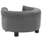 vidaXL Sofá para perros felpa y cuero sintético gris 48x48x32 cm