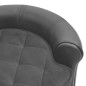 vidaXL Sofá para perros felpa y cuero sintético gris 48x48x32 cm