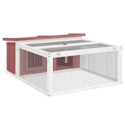 vidaXL Conejera de madera maciza de pino moca 117,5x97x47,5 cm