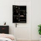 vidaXL Espejo con joyero y luces LED para pared negro