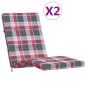 vidaXL Cojines para tumbona 2 uds tela Oxford a cuadros rojo