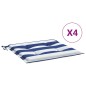 vidaXL Cojines silla jardín 4 uds tela a rayas azul y blanco 40x40x3cm vidaXL Cojines silla jardín 4 uds tela a rayas azul y blanco 40x40x3cm