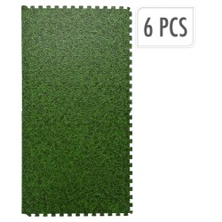 XQ Max Juego de protectores de suelo 6 pzas estampado de hierba verde