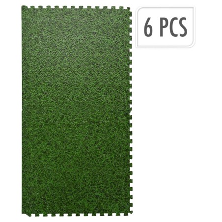 XQ Max Juego de protectores de suelo 6 pzas estampado de hierba verde