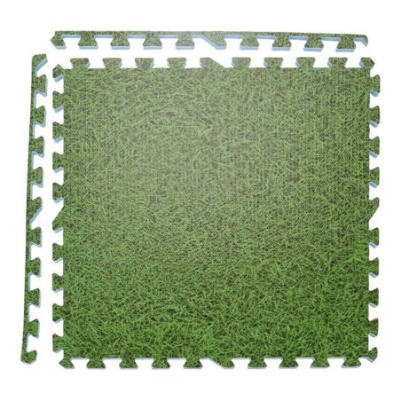 XQ Max Juego de protectores de suelo 6 pzas estampado de hierba verde