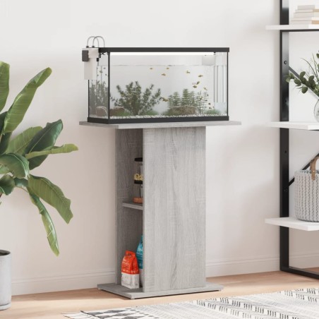 vidaXL Soporte de acuario madera ingeniería gris Sonoma 60,5x36x72,5cm