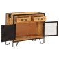 vidaXL Aparador de madera maciza mango sin tratar y metal 80x31x66 cm vidaXL Aparador de madera maciza mango sin tratar y metal 80x31x66 cm