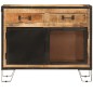 vidaXL Aparador de madera maciza mango sin tratar y metal 80x31x66 cm vidaXL Aparador de madera maciza mango sin tratar y metal 80x31x66 cm