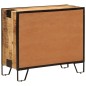 vidaXL Aparador de madera maciza mango sin tratar y metal 80x31x66 cm vidaXL Aparador de madera maciza mango sin tratar y metal 80x31x66 cm