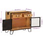 vidaXL Aparador de madera maciza mango sin tratar y metal 80x31x66 cm vidaXL Aparador de madera maciza mango sin tratar y metal 80x31x66 cm