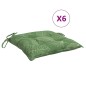 vidaXL Cojines para silla 6 uds tela estampado de hojas 50x50x7 cm