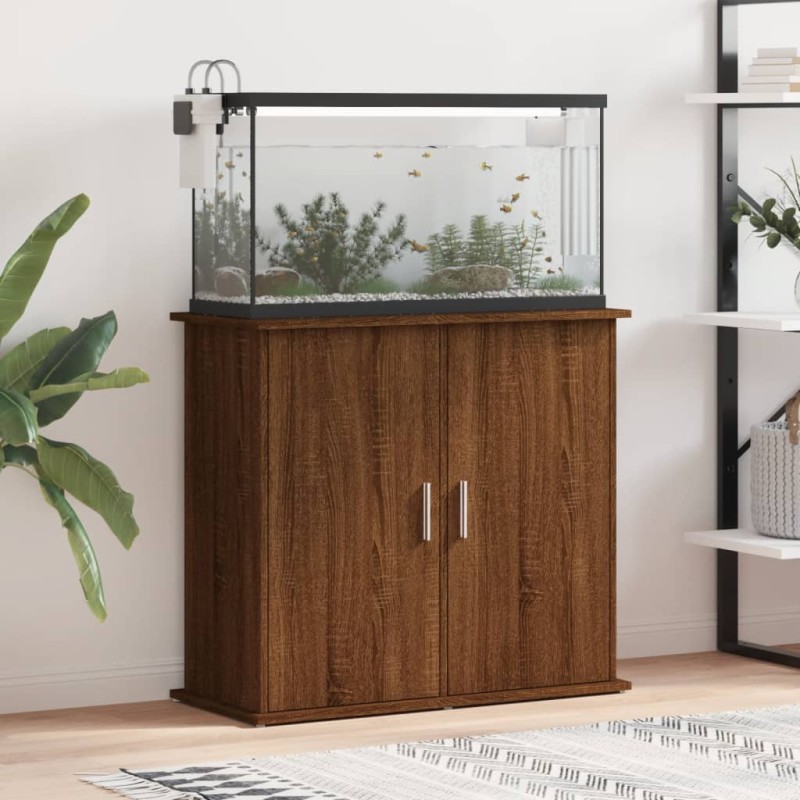 vidaXL Soporte para acuario madera ingeniería marrón roble 81x36x73 cm vidaXL Soporte para acuario madera ingeniería marrón roble 81x36x73 cm