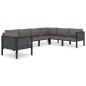 vidaXL Muebles jardín 7 pzas y cojines ratán sintético gris antracita vidaXL Muebles jardín 7 pzas y cojines ratán sintético gris antracita