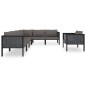 vidaXL Muebles jardín 7 pzas y cojines ratán sintético gris antracita vidaXL Muebles jardín 7 pzas y cojines ratán sintético gris antracita