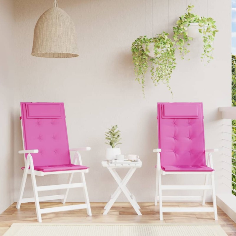 vidaXL Cojines de silla con respaldo alto 2 uds tela Oxford rosa vidaXL Cojines de silla con respaldo alto 2 uds tela Oxford rosa
